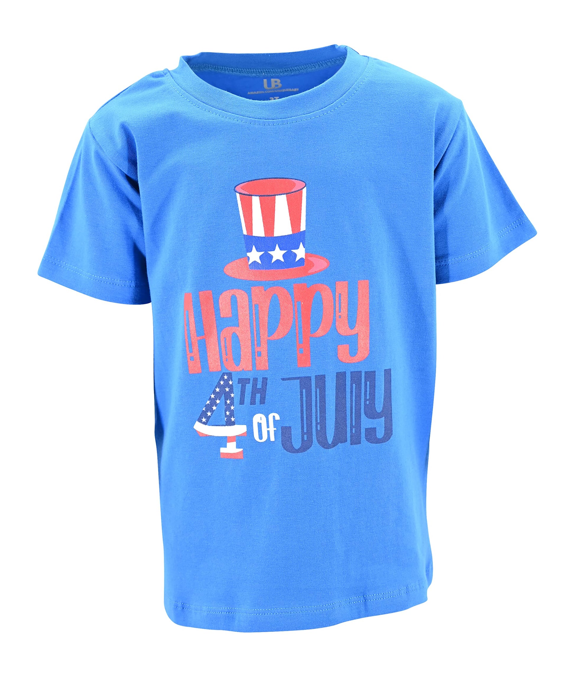 Unique Baby Boys 4Th Of July Shirt Kids Patriotic Shirt For Fourth Of July (7Y, Happy 4Th)