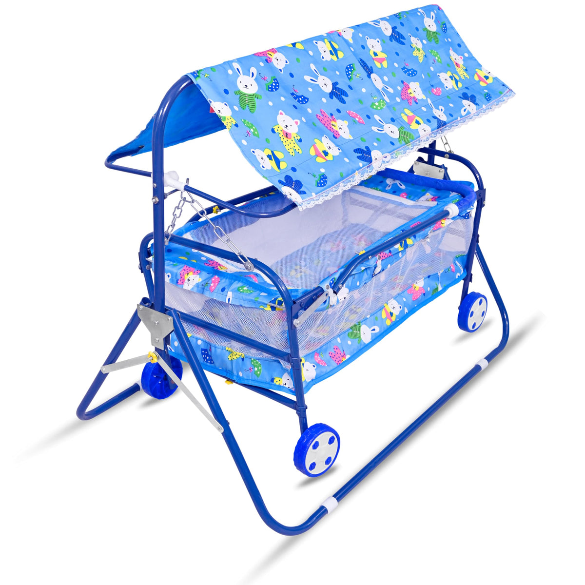 Avani Metrobuzz Baby Cradle With Swing And Mosquito Net, Four Wheels For 013 Months Baby Boys And Baby Girls