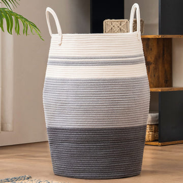 Youdenova 105L Extra Large Woven Laundry Hamper Basket With Heavy Duty Cotton Rope Handles For Clothes And Toys In Bedroom, Nurs