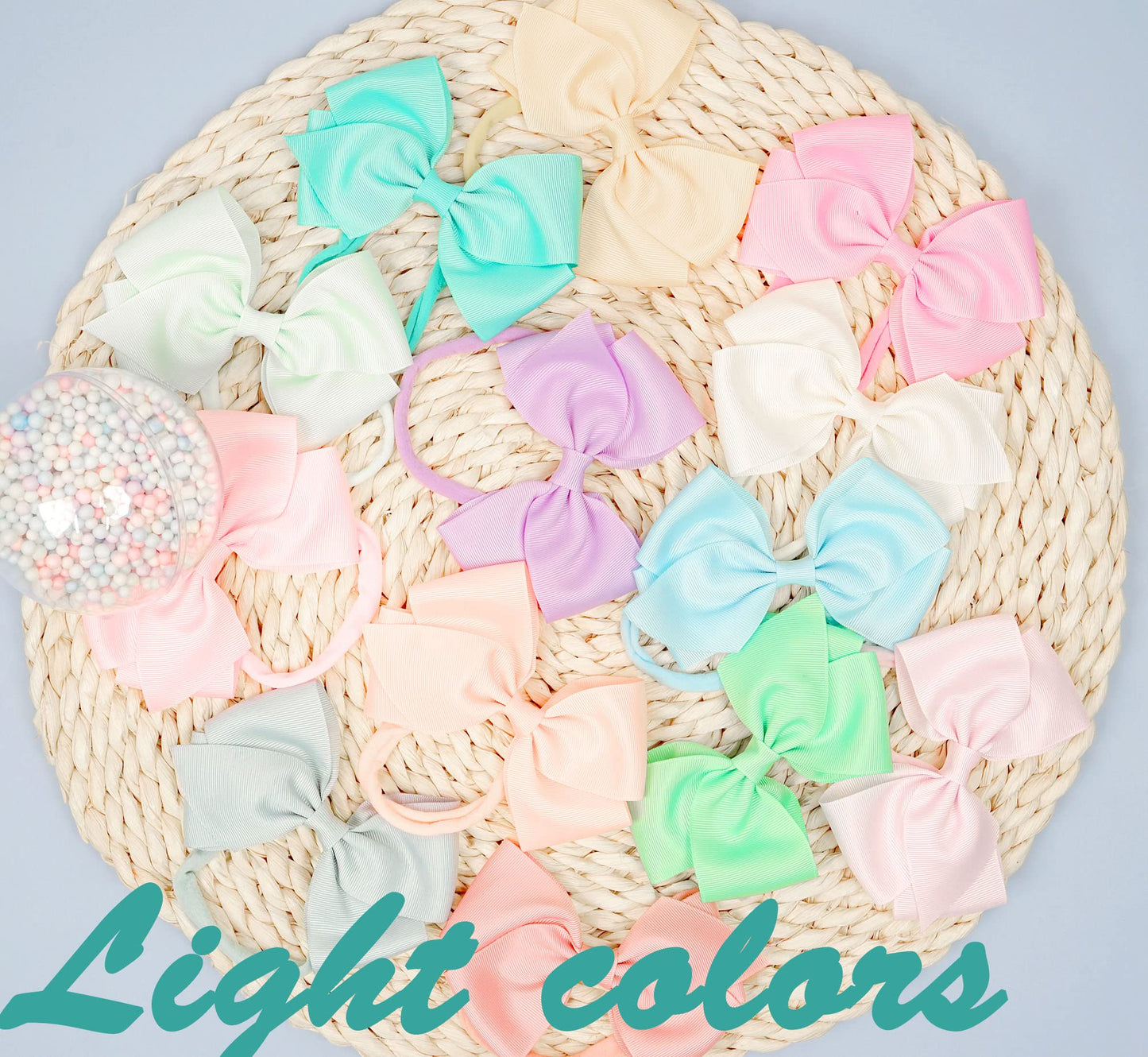 C  Llot 40 Colors Baby Bow Headbands 5' Hair Bows Super Soft Nylon Headbands For Baby Girls Infants Preemie And Newborn Kids Ha