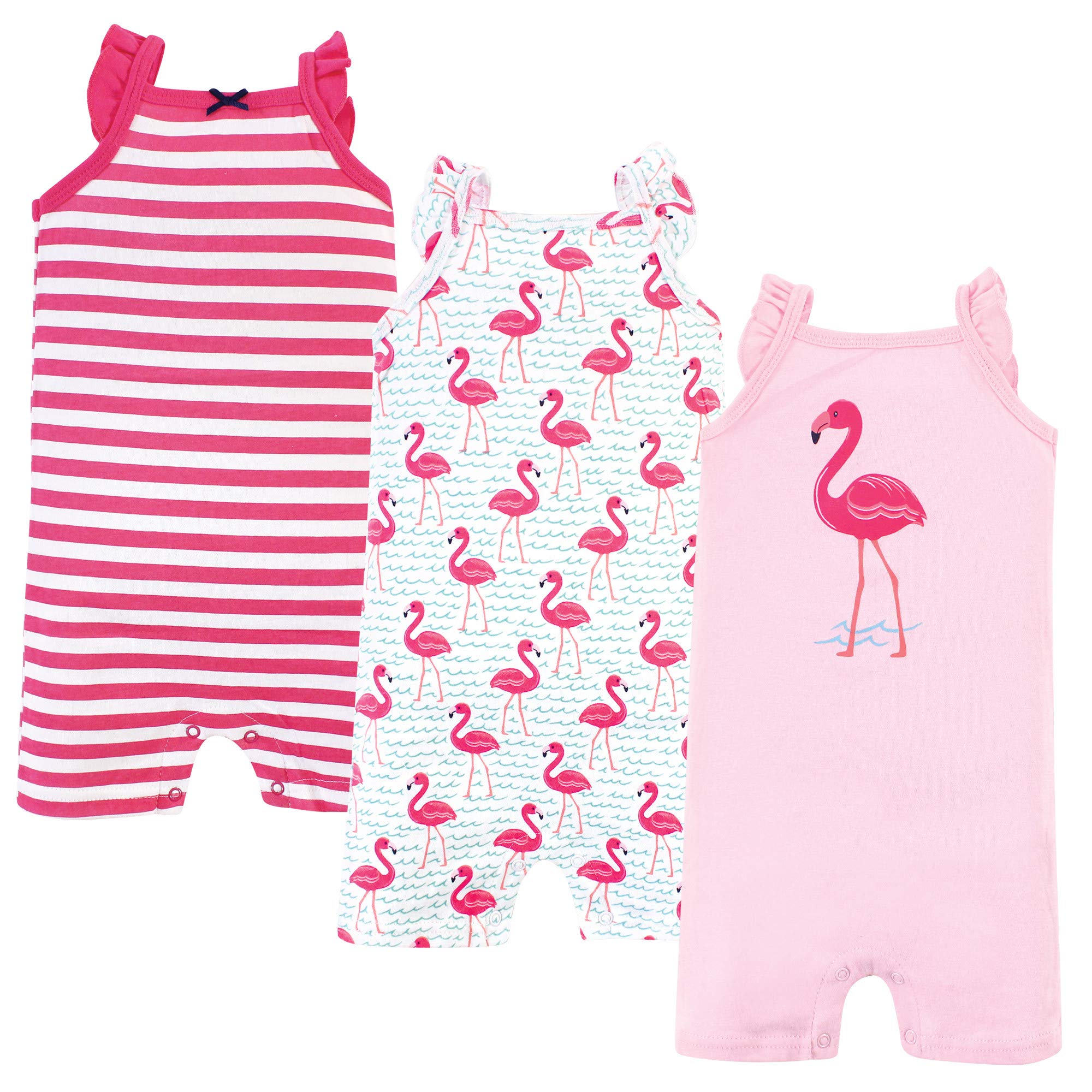Hudson Baby Unisex Cotton Rompers, Bright Flamingo, 0-3 Months – WBBAPB087ZRTF4N