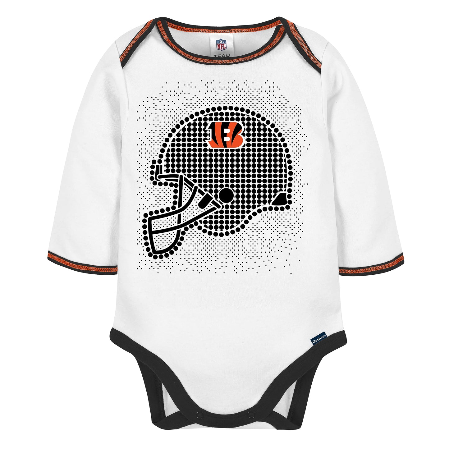 Gerber Nfl Baby Boys' 3Pc Bodysuit, Footed Pant, & Cap Set, Cincinnati Bengals, 0-3 Months
