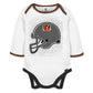 Gerber Nfl Baby Boys' 3Pc Bodysuit, Footed Pant, & Cap Set, Cincinnati Bengals, 3-6 Months