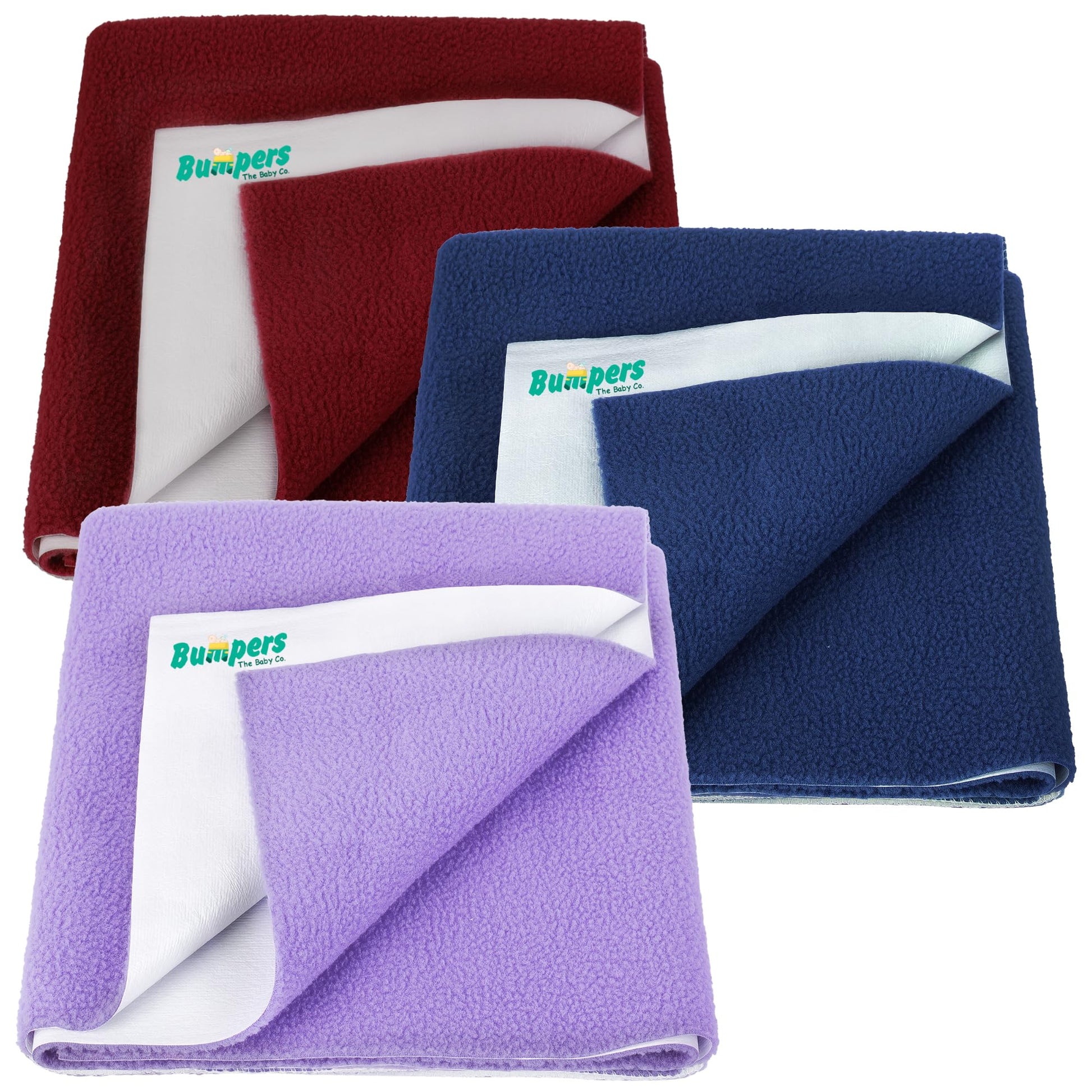 Bumpers AntiPiling Quick Dry & Absorbent Sheet Polycotton Baby Bed Protecting Waterproof Mat (Violet, Dark Blue, Maroon, Small 