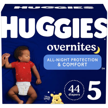 Huggies Size 5 Overnites Baby Diapers: Overnight Diapers, Size 5 (27+ Lbs), 44 Ct