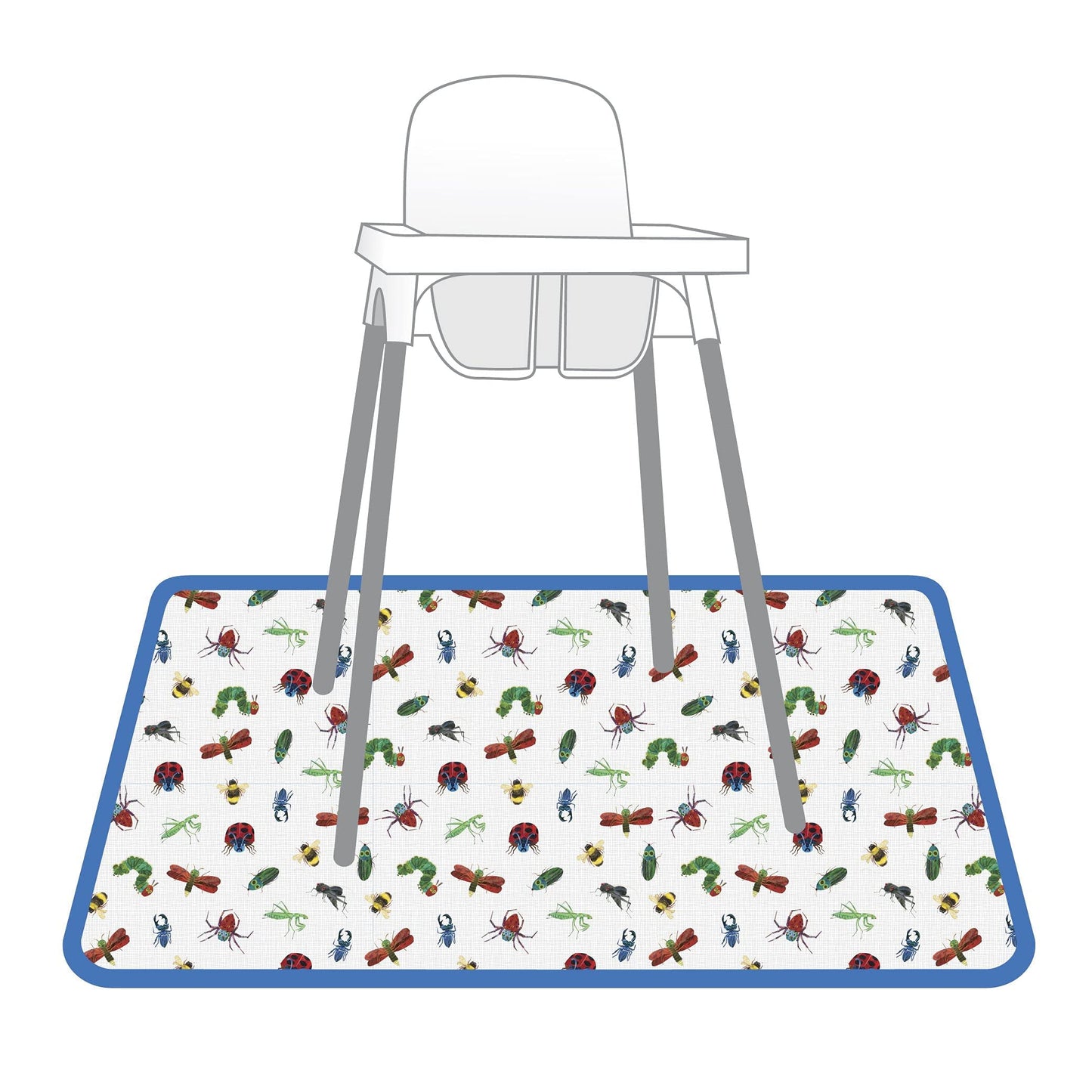 Bapronbaby Eric Carle Bug World Splash Mat - Waterproof Catch-All For Under High Chairs, Floors, Tables, Playtime Or Arts & Craf