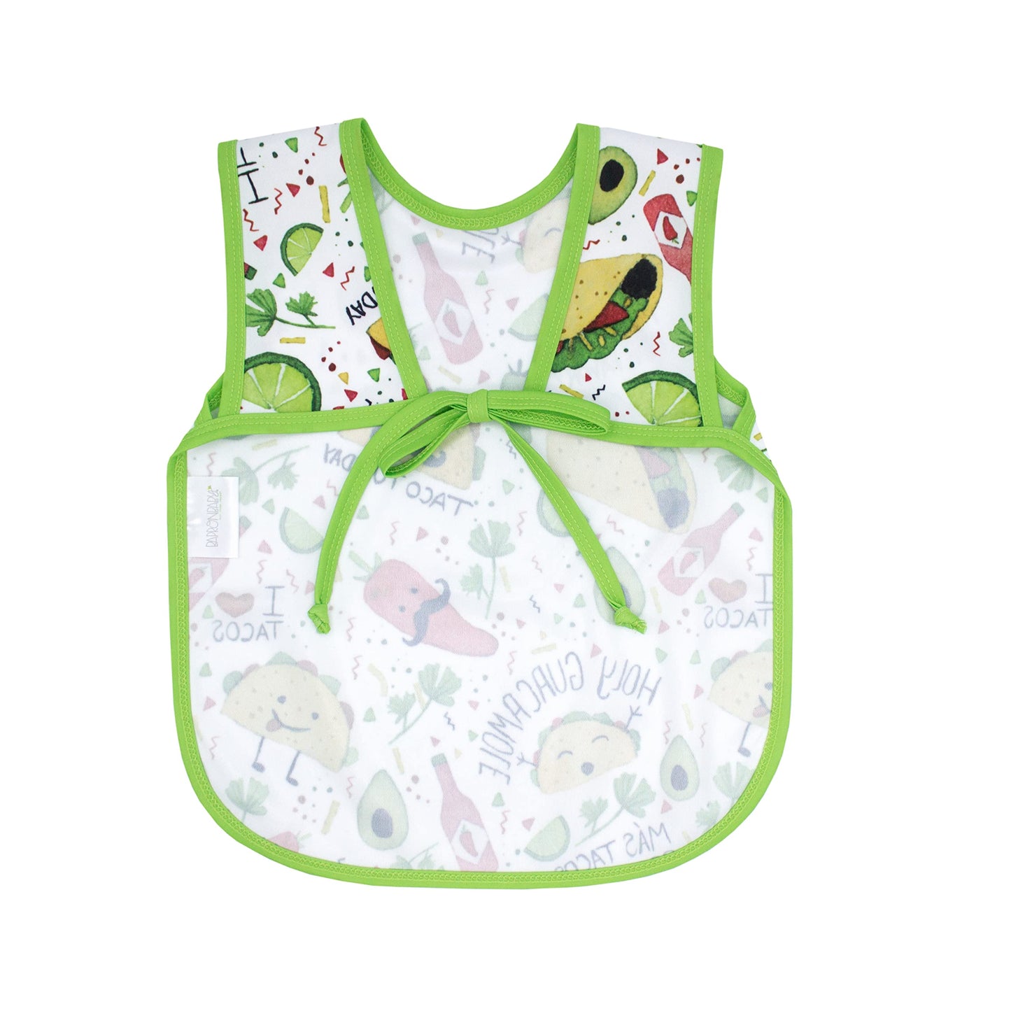 Bapronbaby Taco Party Bapron - No Neck Tie Safer Bib For Baby & Toddler - Soft Waterproof Stain Resistant - Machine Washable - S