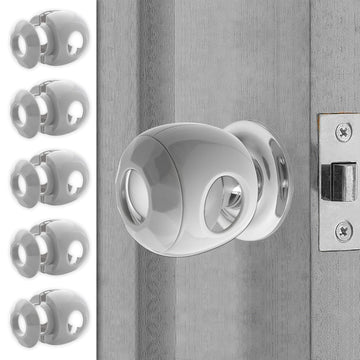 New & Improved - Door Knob Baby Safety Cover - 5 Pack - Deter Little Kids From Opening Doors With A Child Proof Door Handle Lock