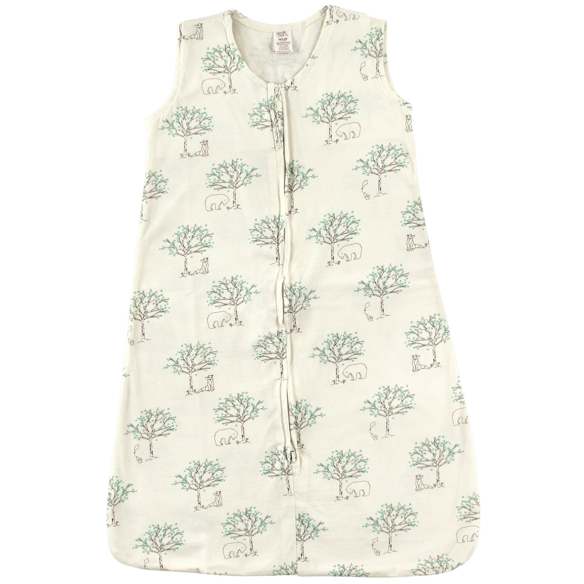 Touched by Nature Unisex Baby Organic Cotton Sleeveless Wearable Sleeping Bag, Sack, Blanket, Birch Tree, 18-24 Months