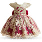 Nnjxd Baby Girl Dress Flower Embroidery Princesstutu Pageant Party Gown 2006 Deep Red Size(110) 3-4 Years