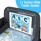 Menzoke Kids Travel Tray, Travel Tray For Kids Car Seat With Educational Drawing Board,Tablet Holder & Cooler Cup Holder, Portab