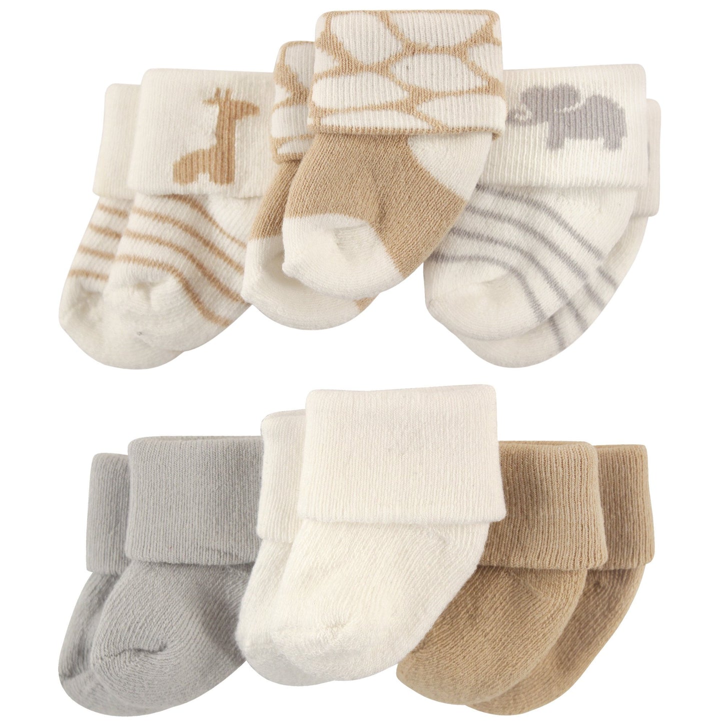 Luvable Friends Unisex Baby Newborn And Baby Socks Set, Safari, 0-3 Months