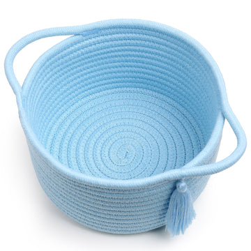Empty Gift Basket - SweetMemo Mini Woven Rope Organizer Baskets for Gifting, Baby Shower, Desk, Makeup Brushes, Bathroom, Shelve