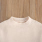 Toddler Baby Boy Girl Fall Winter Knit Sweater Long Sleeve Solid Color Pullover Top Warm Sweatsuit (A-Beige, 0-6 Months)