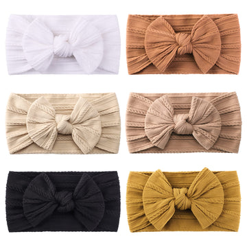 Jollybows 6Pcs Baby Nylon Headbands Hair Bow Elastics Hairbands Hair Accessories For Baby Girls Newborn Infant Toddlers Kids (Na