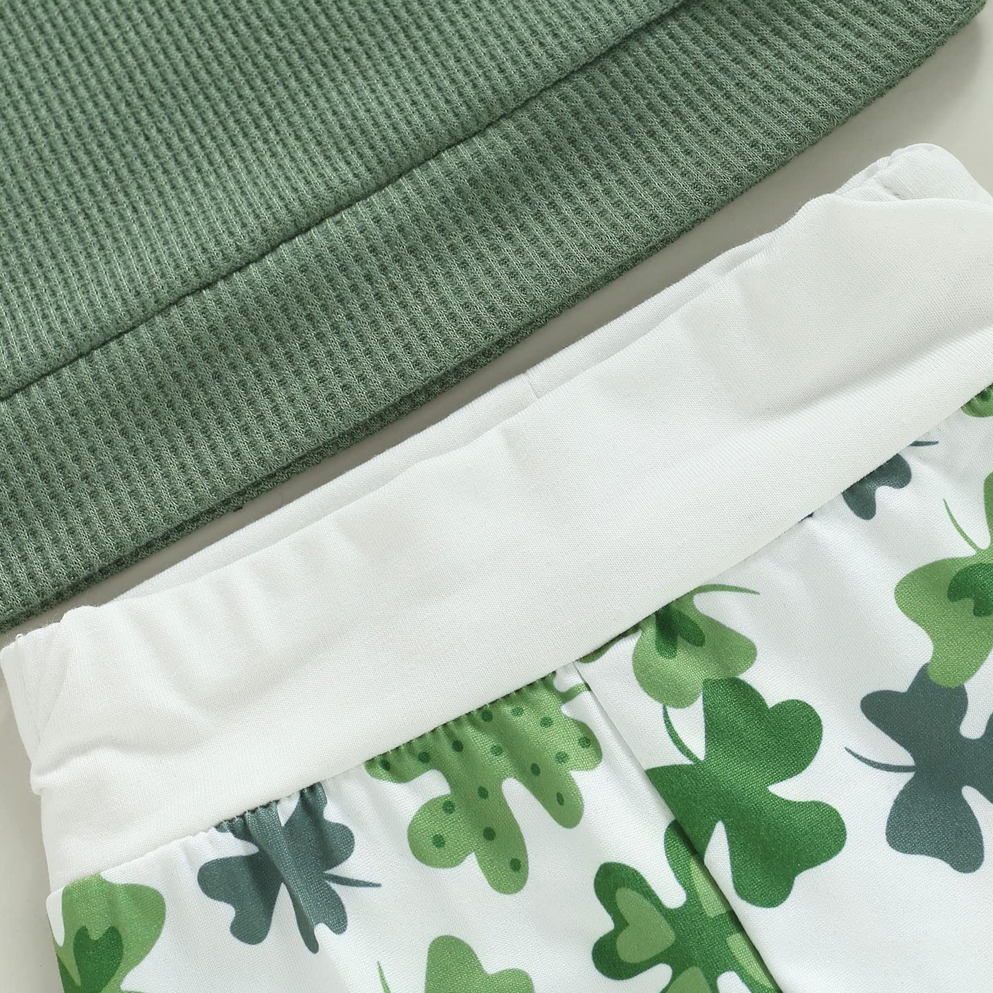 Infant Toddler Baby Boy St Patricks Day Outfits Long Sleeve Shirts Green Sweatshirt With Clover Pants 2Pcs Set (Clover Green, 18