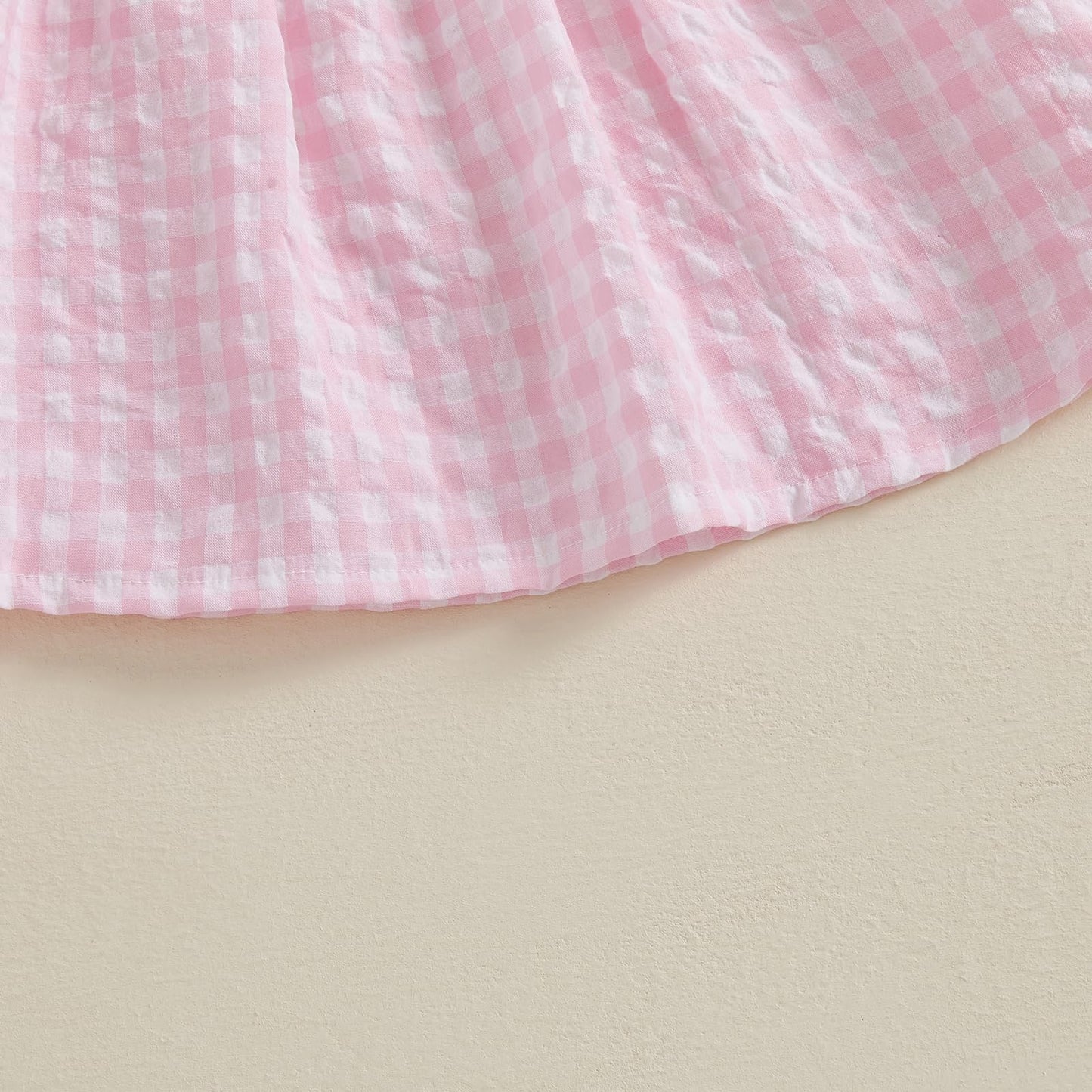 Toddler Baby Girl Valentines Day Outfit Ruffle Smocked Heart Embroidery Dress Plaid Playwear Summer Outfit 6M-4T (Pink, 2-3 Year