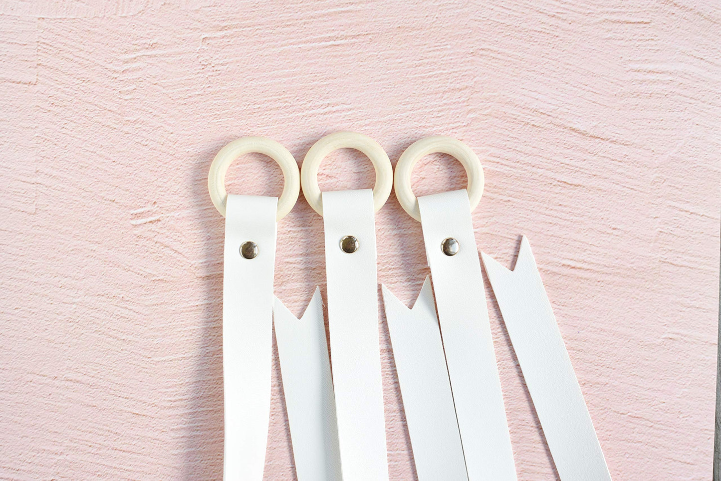 California Tot Faux Leather Bow Clip Organizers (Off-White Set Of 3)