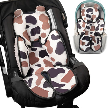 Honeau 3in1 Baby Car Seat Head Body Support,Soft Breathable Infant Car Seat Insert Newborn Boy Girl,Reversible Cotton-Minnky Car