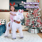 PonyCycle Official Classic U Series Ride on White Horse Unicorn Toy Plush Walking Animal Size 3 for Age 3-5 Ux304