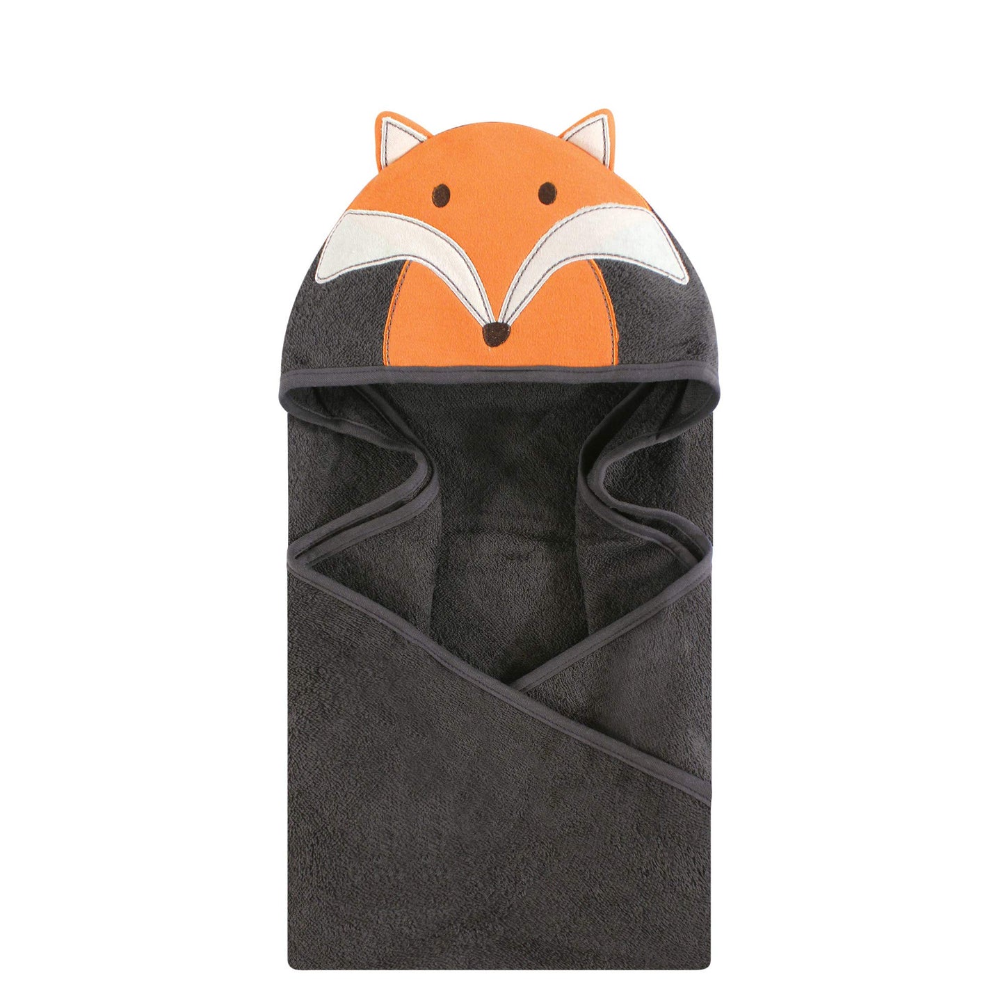 Hudson Baby Unisex Baby Cotton Animal Face Hooded Towel, Modern Fox, One Size