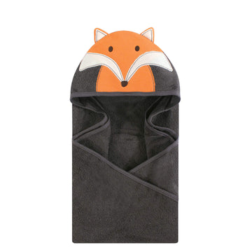 Hudson Baby Unisex Baby Cotton Animal Face Hooded Towel, Modern Fox, One Size