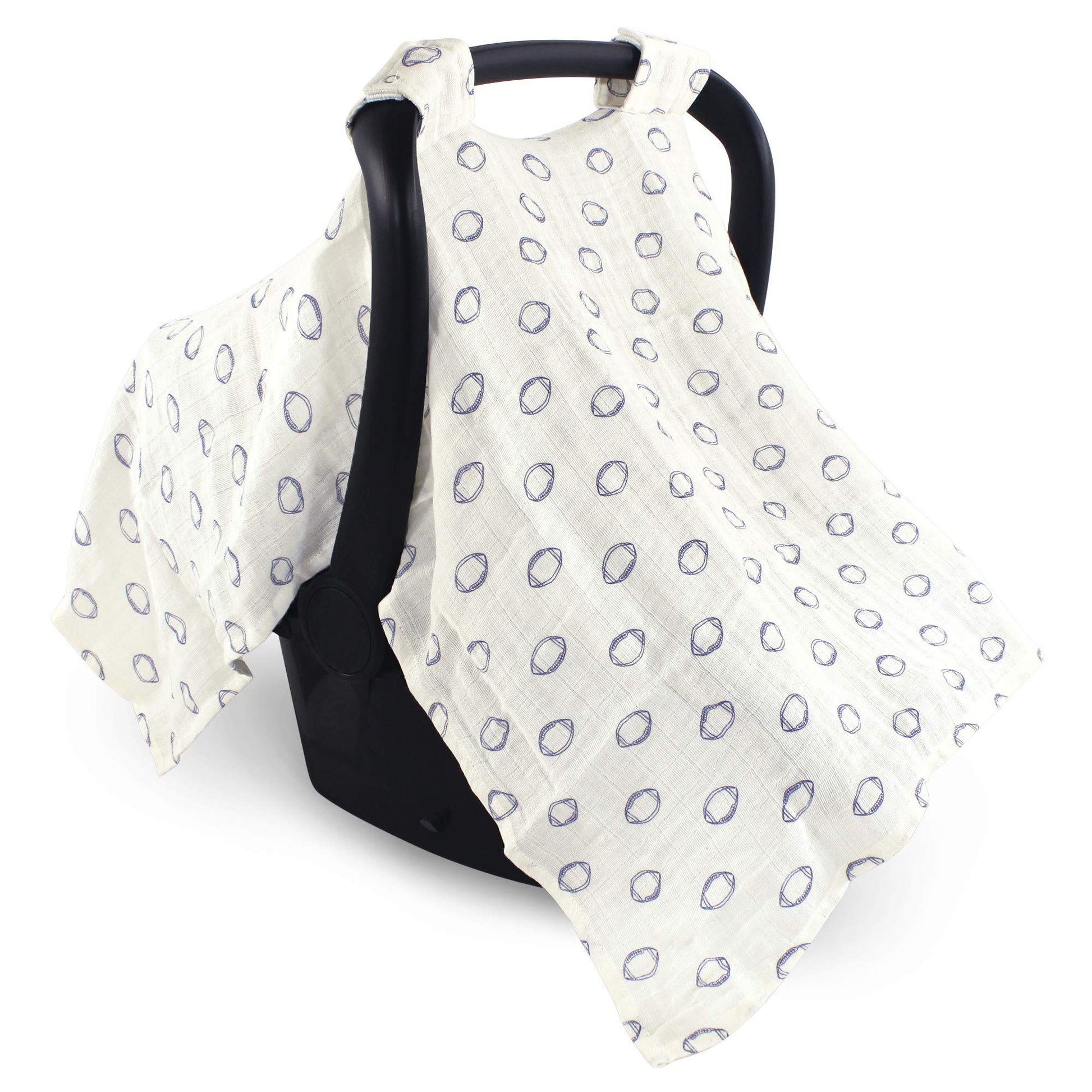 Hudson Baby Unisex Baby Muslin Cotton Car Seat And Stroller Canopy, Football, One Size