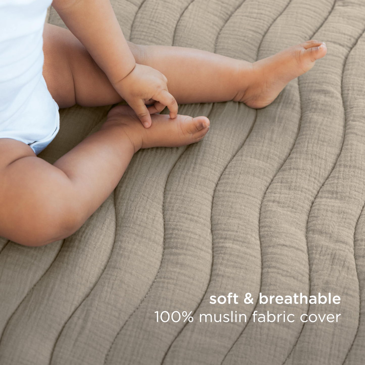 Ubbi Baby Floor Mat, Thick And Comfortable 40.5 X 57 Padded Play Mat For Babies And Toddlers, Detachable Cotton Muslin Cover, Ma