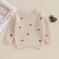 Baby Girl Cute Long Sleeve Crew Neck Love Embroidery Sweater Toddler Valentine Day Outfits (Beige Heart, 0-3 Months)