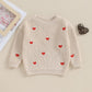 Baby Girl Cute Long Sleeve Crew Neck Love Embroidery Sweater Toddler Valentine Day Outfits (Beige Heart, 9-12 Months)