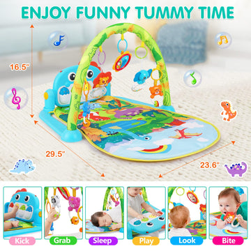 Baby Gym Play Mats Baby Toys Tummy Time Mat Toys Musical Activity Center For Newborn Infant Toys Piano Baby Play Mat Music & Lig
