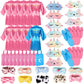 Bonuci 50 Pcs Spa Party Supplies for Girls, 10 Satin Robe 10 Kids Slippers Sleepover Birthday Spa Party Favors (1 Blue, 9 Pink)
