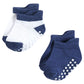 Hudson Baby Unisex Baby Non-Skid No-Show Socks, Blue Burgundy, 4-6 Toddler