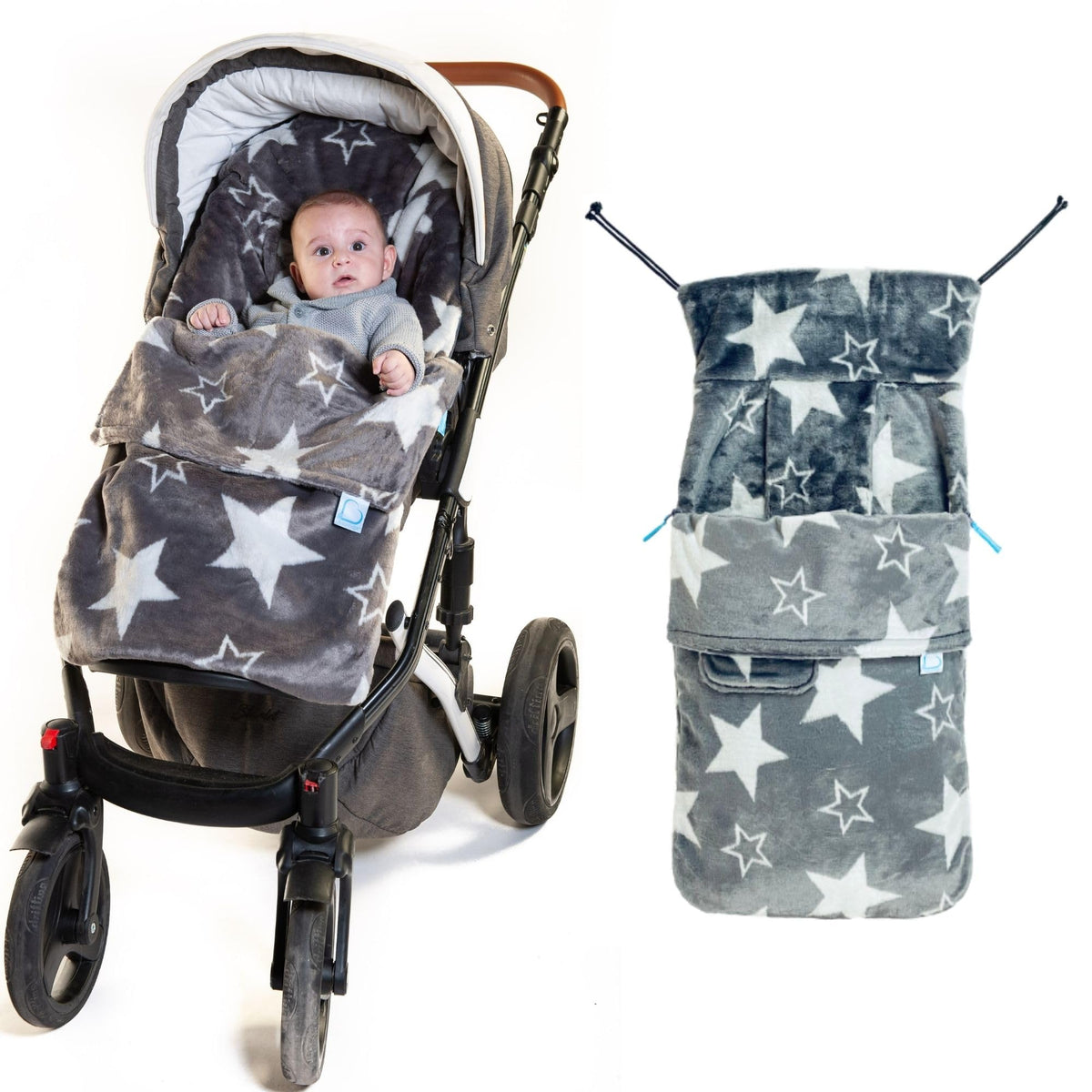 Buggysnuggle Universal Snuggle Fur Baby Stroller Footmuff Bunting Bag, 2in1 Seat Liner & Pushchair Footmuff to Keep Baby Warm 