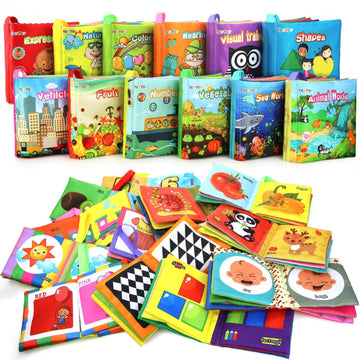teytoy My First Soft Book, Nontoxic Fabric Baby Cloth Activity Crinkle Soft Books for Infants Boys and Girls Early Educational T