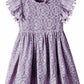 2Bunnies Girl Baby Toddler Vintage Lace Pom Pom Flutter Sleeve Easter Birthday Outfit Dress (Mauve, 3T)