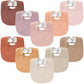 Konssy 10-Pack Muslin Baby Bibs, Soft Cotton Bandana Bibs For Drooling & Teething, Unisex Solid Colors For Boys & Girls, Newborn