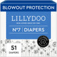 LILLYDOO Baby Diapers - Size 7 (33+ lbs), Half-Monthly Supply (51 Count), Leak Protection, Skin-Friendly, Ultrasoft, Perfume- & 