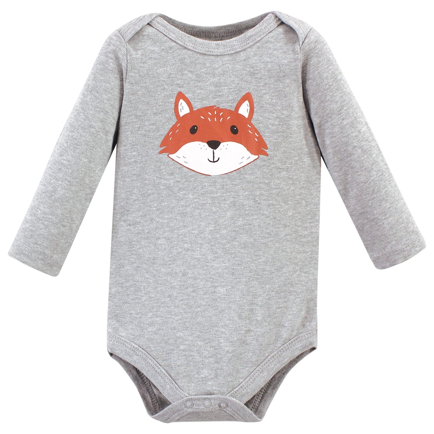Hudson Baby Unisex Baby Cotton Long-Sleeve Bodysuits, Little Fox, 9-12 Months