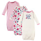 Touched by Nature Unisex Baby Organic Cotton Gowns, Garden Floral, Preemie/Newborn