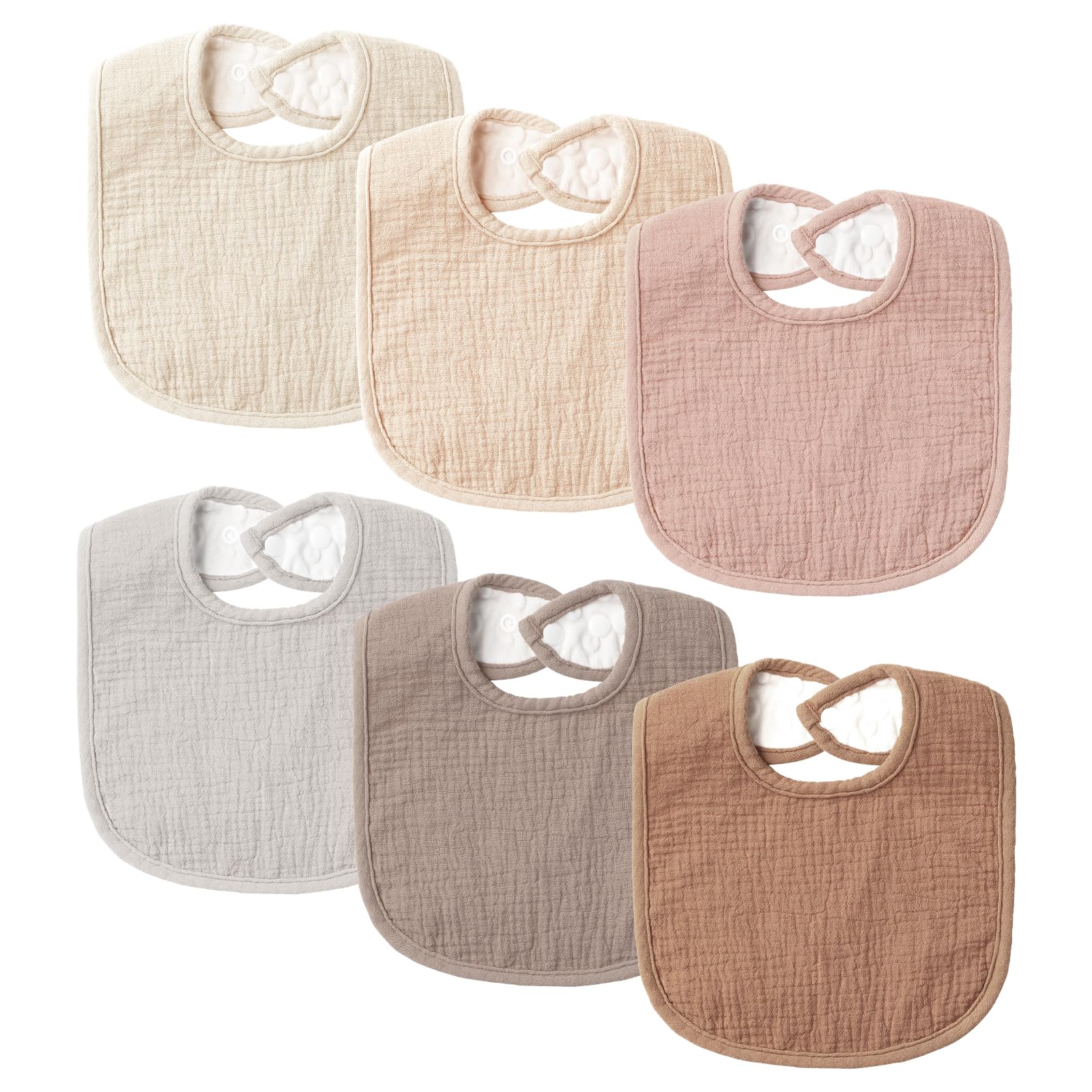 Poikshark Muslin Baby Bibs For Unisex Boys Girls, Soft Cotton Baby Drool Bibs, Drooling And Teething Bibs For Infant, Newborn