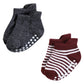 Hudson Baby Unisex Baby Non-Skid No-Show Socks, Blue Burgundy, 12-24 Months