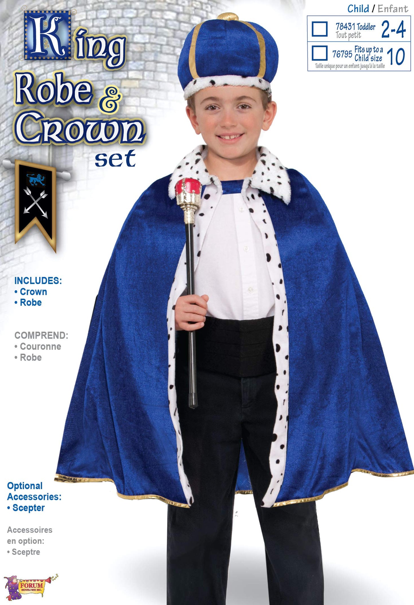Rubie'S Child'S Forum King Robe & Crown Set, Blue, One Size