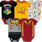 Warner Bros. Harry Potter Baby Boys' 5-Pack Bodysuits Hogwarts Gryffindor (0-3 Months)
