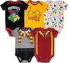 Warner Bros. Harry Potter Baby Boys' 5-Pack Bodysuits Hogwarts Gryffindor (0-3 Months)