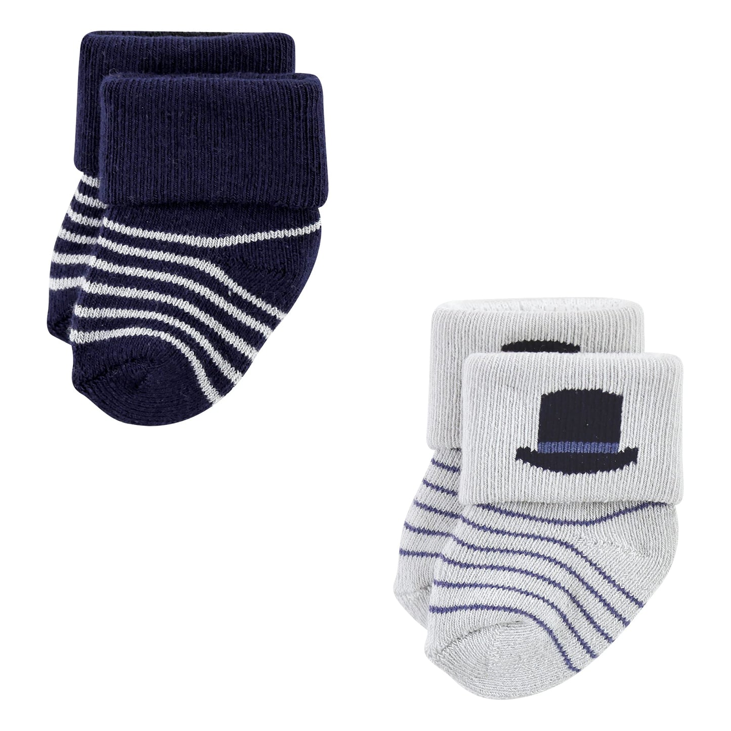 Hudson Baby Unisex Baby Cotton Rich Newborn And Terry Socks, Gentleman, 6-12 Months