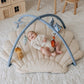 Blissful Diary Shell Baby Play Gym Mat, Softer & Enlarged Tummy Time Mat W 6 Detachable Toys For Sensory & Motor Skill Developme