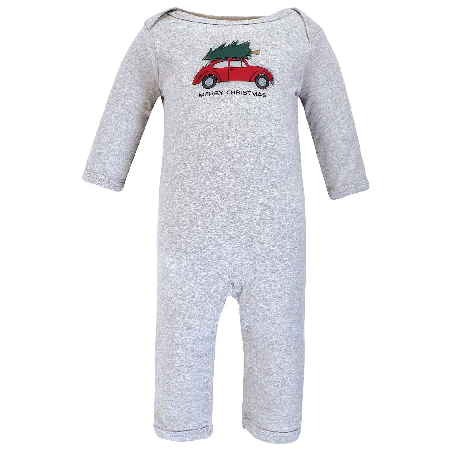 Hudson Baby Unisex Baby Cotton Coveralls, Christmas Scene, 9-12 Months