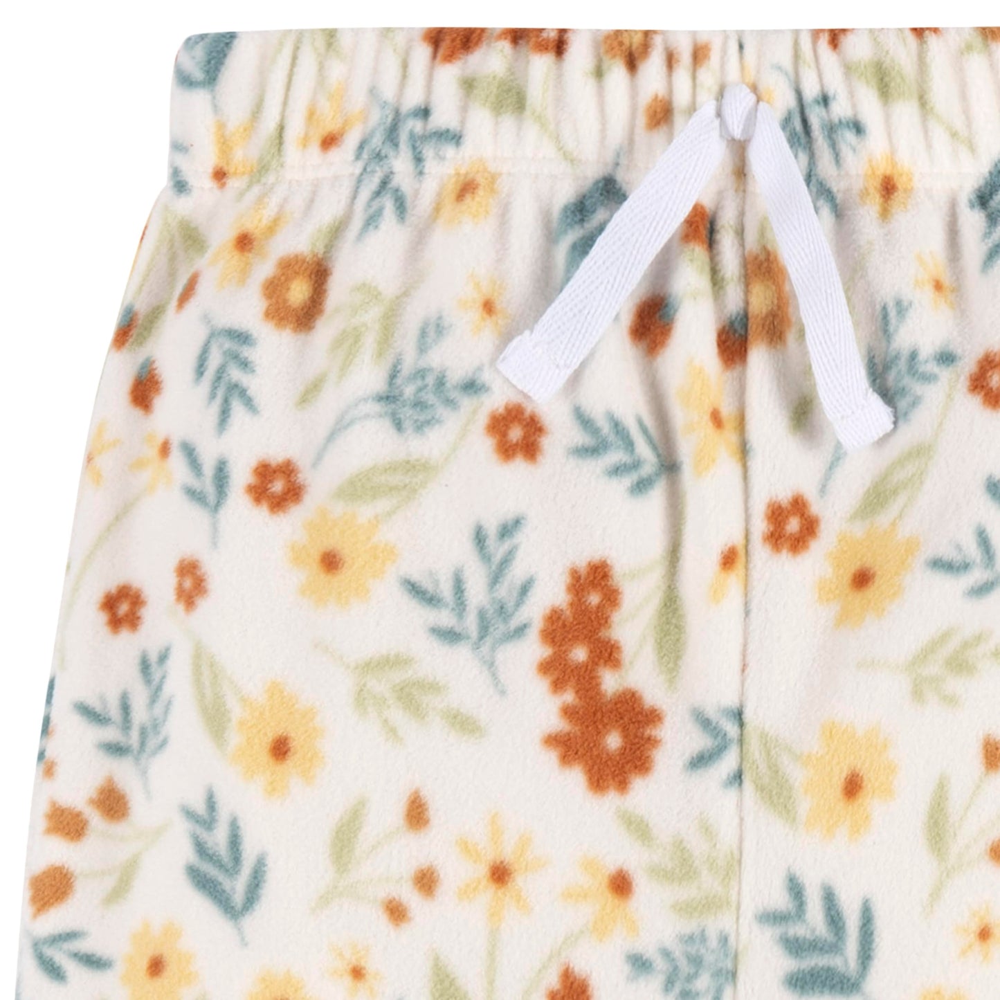 Gerber Baby Girl'S 2-Piece Fleece Pajamas Pants Set, Ivory Floral