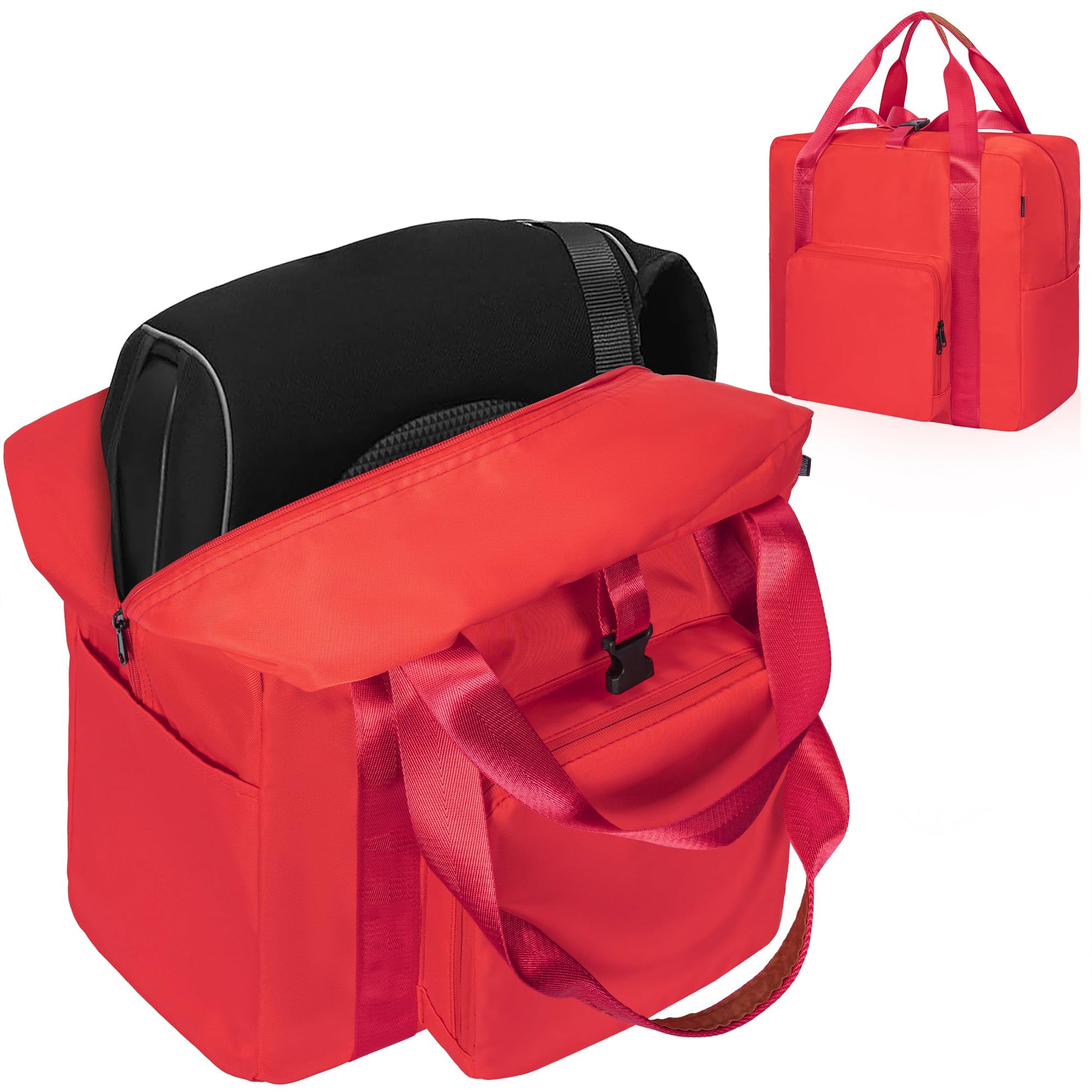 Toribio Backless Booster Car Seat Travel Bag, For Gb Pockit, Tote Bag Strollers Bags For Airplane Gate Check, Red